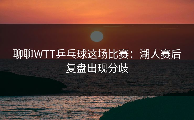 聊聊WTT乒乓球这场比赛：湖人赛后复盘出现分歧